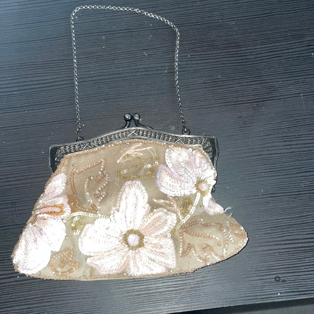 BCBG Floral Embroidered Mini Bag - Pink and Cream